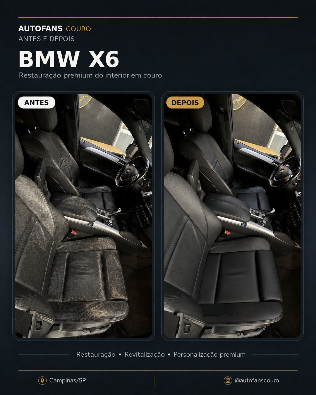 BMW X6 antes e depois AutoFans Couro