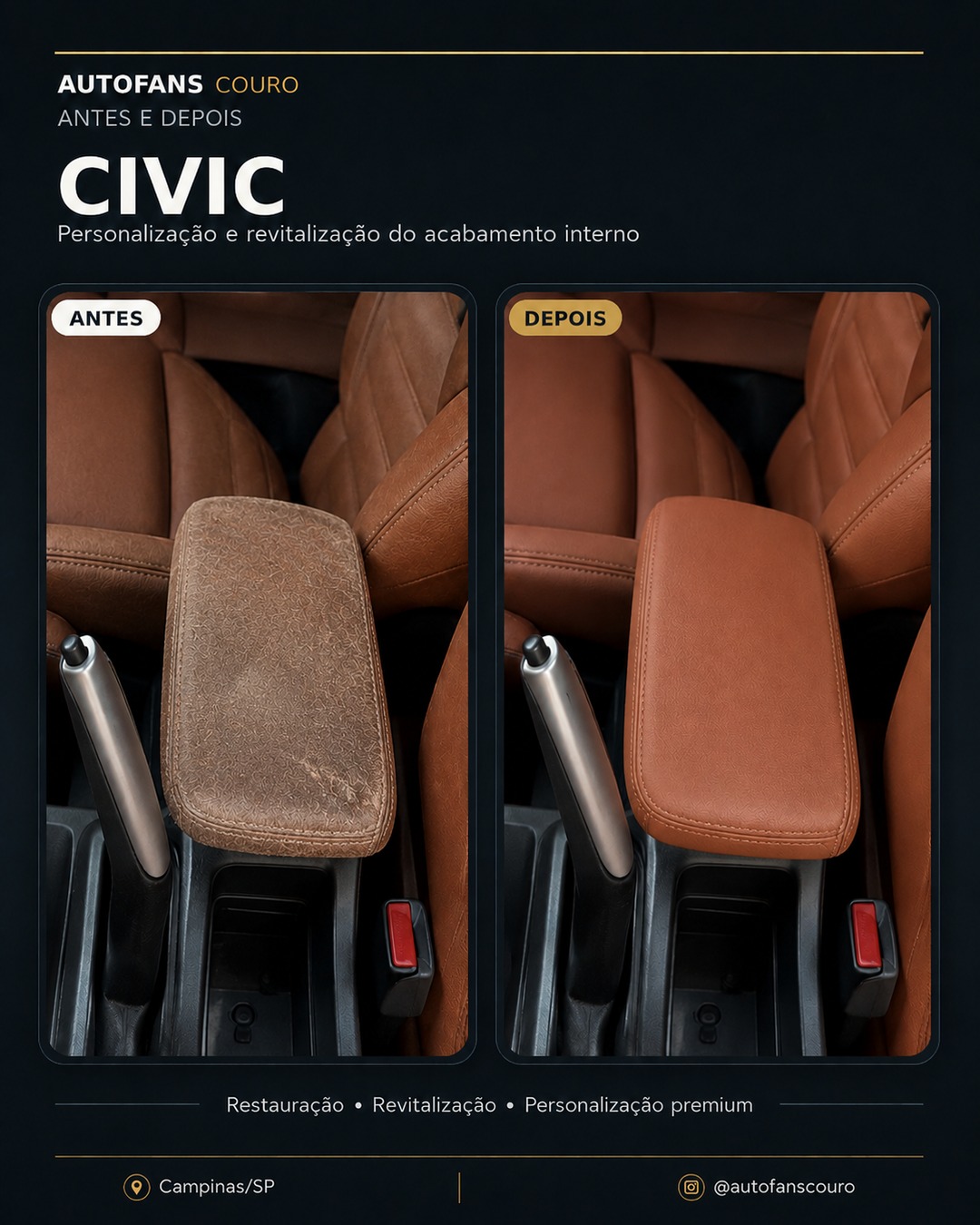 Civic antes e depois AutoFans Couro