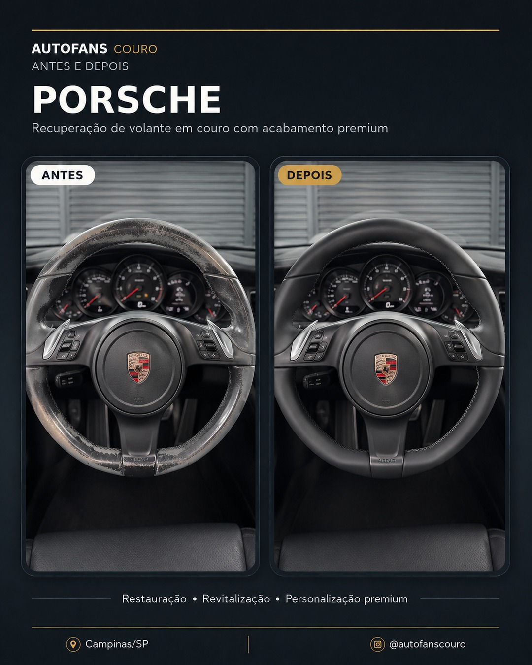 Porsche volante antes e depois AutoFans Couro